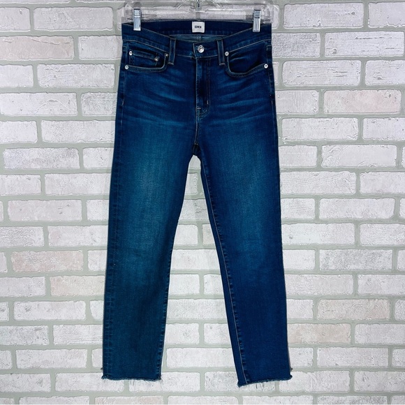 Edwin Bree Slim Straight Leg Raw Hem Jeans in Deja Blue Wash Size 26 - Picture 6 of 10